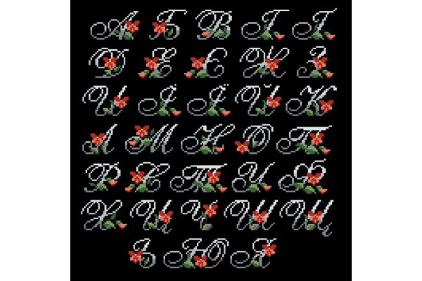 Дизайн (схема для вишивання) "Українська абетка" EP005 (сіро-червоний)